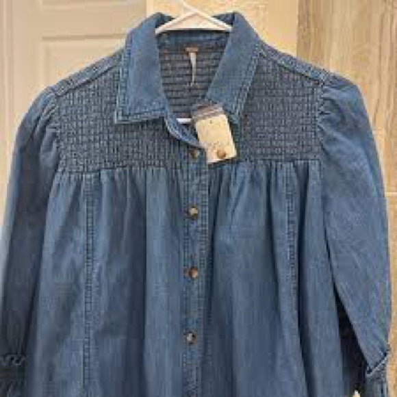 Free People Vanessa Denim Tunic Dress - Picture 2 of 5